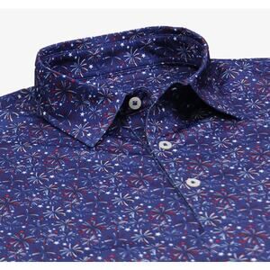 Donald Ross Firework Jersey Active Golf Polo Men's Size Large Performance